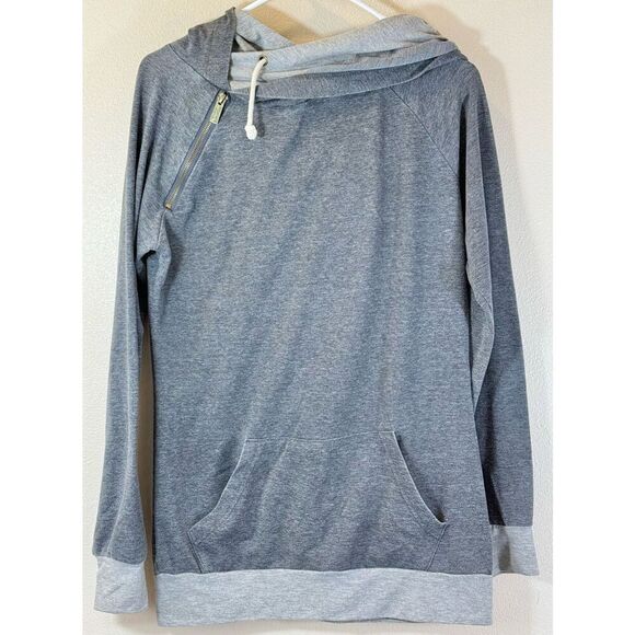 Ampersand Avenue Light Gray Double Hoodie Layered Women's Small - Picture 1 of 11